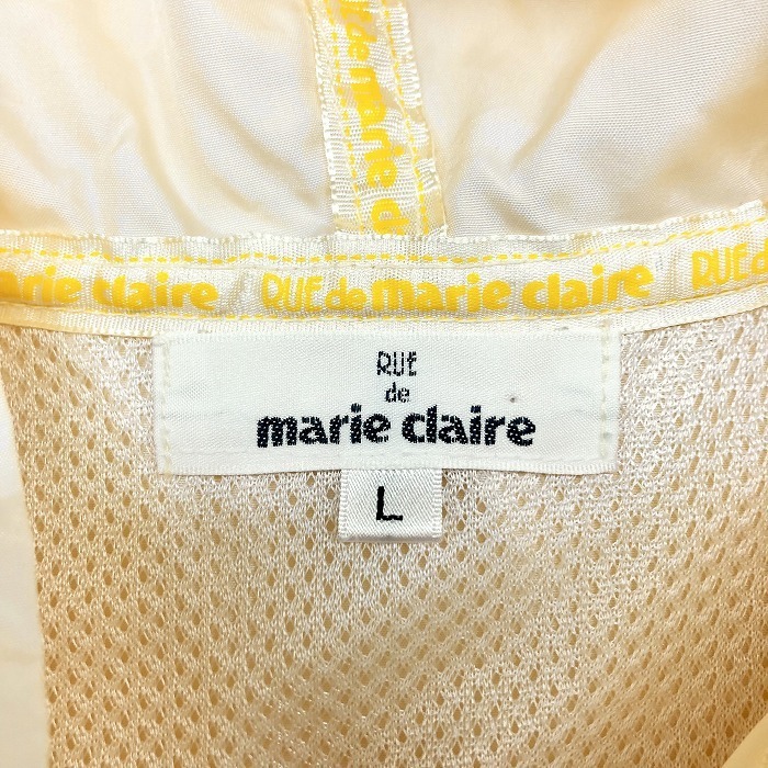 RUE de marie claire マリクレール L レディース 薄手 ベスト ノースリーブ ジップアップ ジャケット パーカー ポリ100% クリームイエロー_画像3