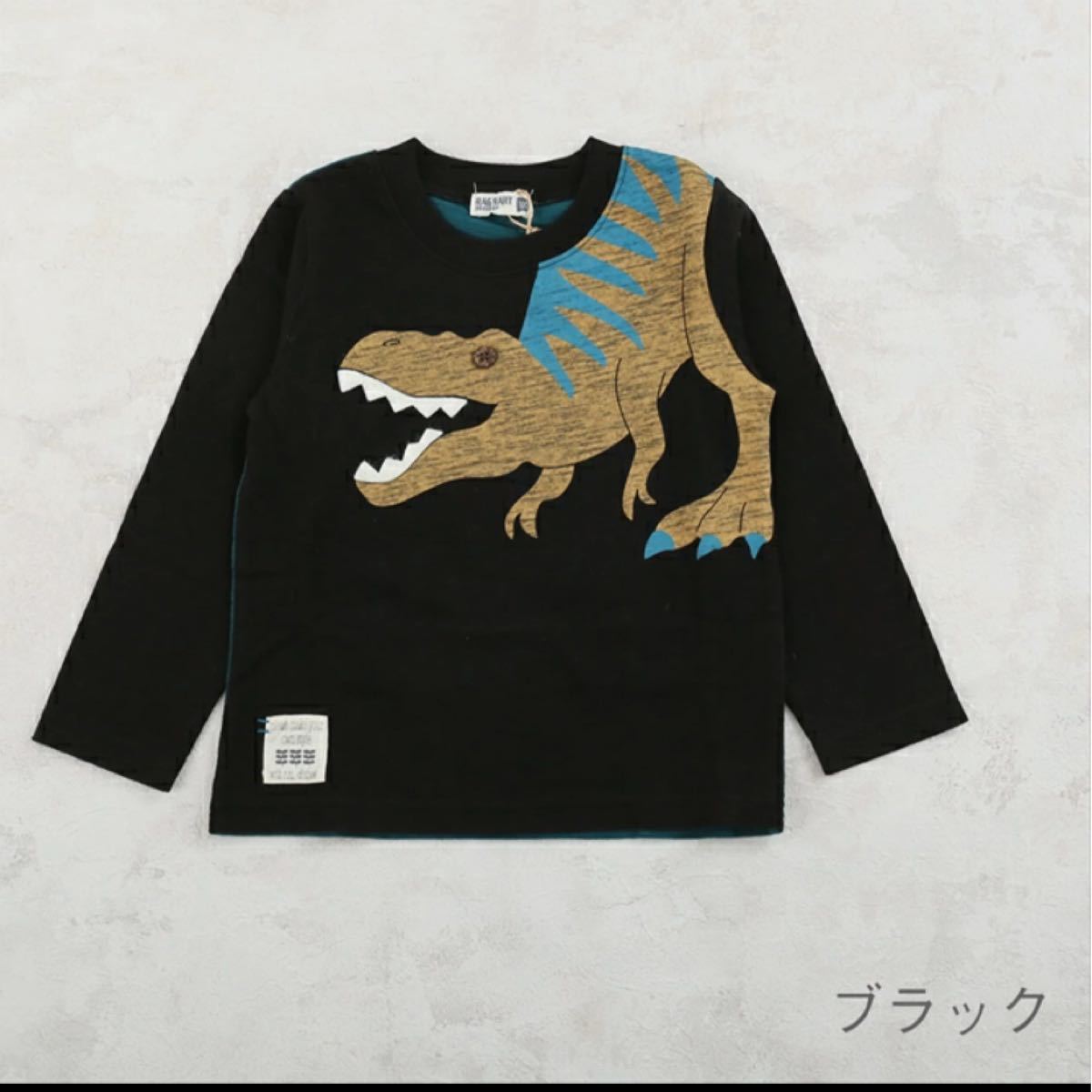 ラグマート　恐竜モチーフTシャツ　ブラック