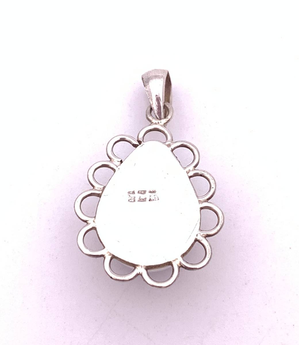  natural stone moonstone ( month length stone )silver925 top -011