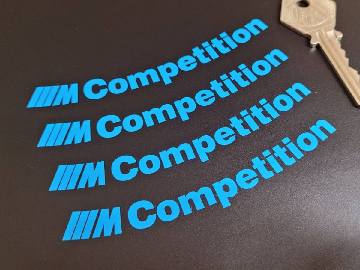 ◆送料無料◆ 海外 BMW M Competition wheel ホイール Mid Blue 100mm 4枚セット カッティング ステッカー_画像1