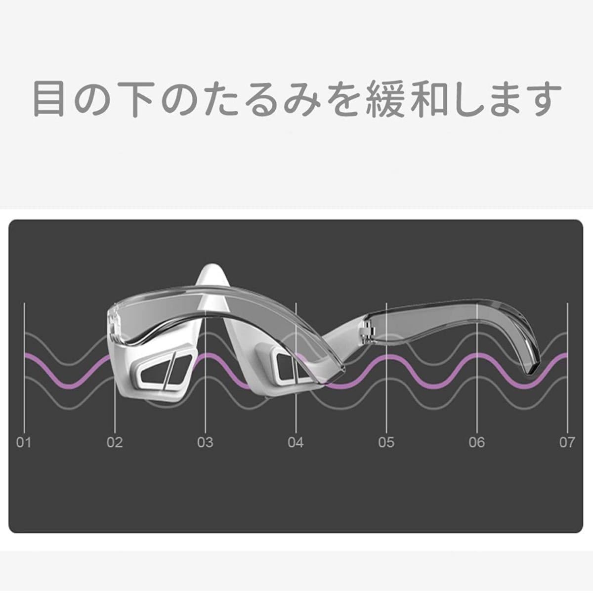 目元ケア 目元美顔器 温熱ケア EMS美顔器 低周波 超音波振動 3種モード 超軽量 目の下のケア USB充電式 日本語取扱説明書