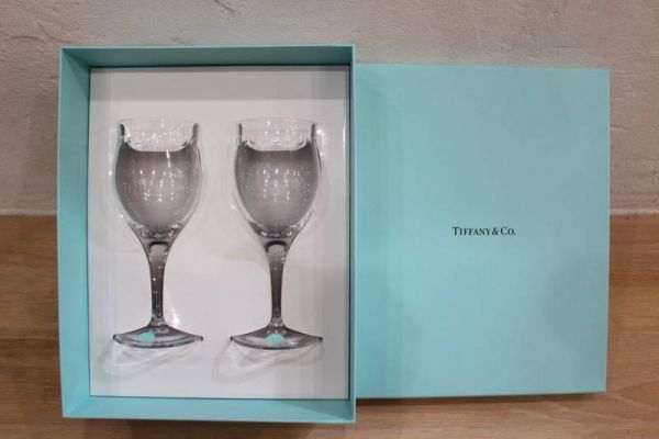 Tiffany&Co ティファニー スウィング ワイン ペア グラスセット 食器 ガラス ブランド 箱入り 未使用品