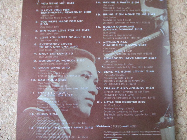 Sam Cooke/Greatest Hits サム・クック 98年 大傑作・大名盤♪！究極濃厚ベスト♪！貴重な、国内盤 帯有り♪！ 廃盤♪ソウル・レジェンド♪_画像3