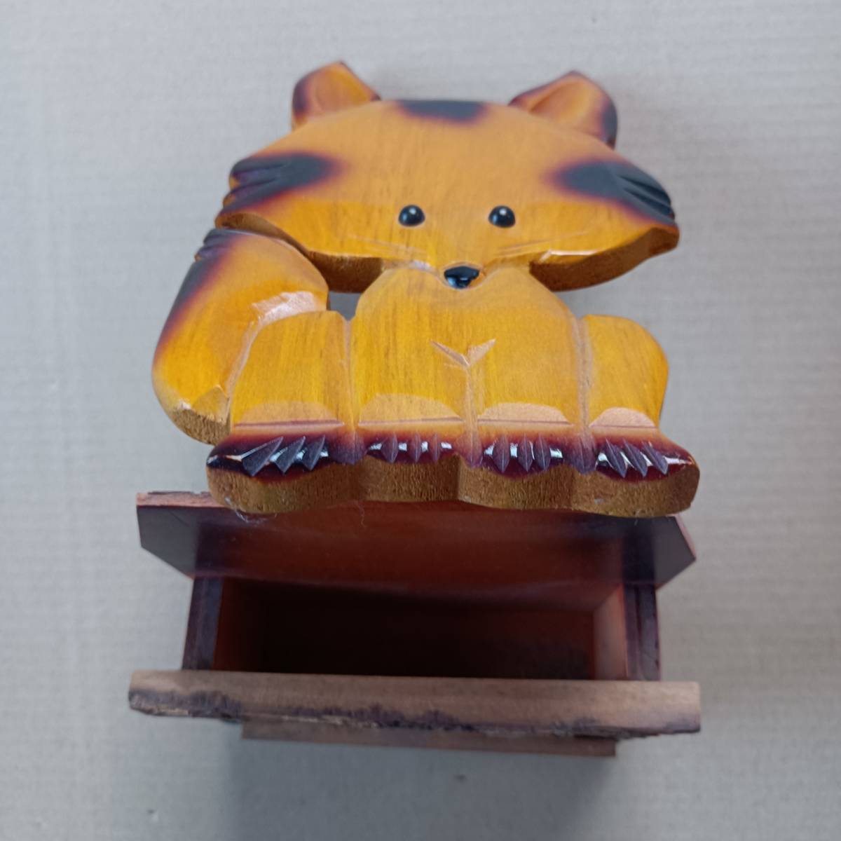 北海道お土産　ナチュラルランド　郵便物入れ　手紙ハガキ入れ　木製品　工芸品　キツネ_画像6