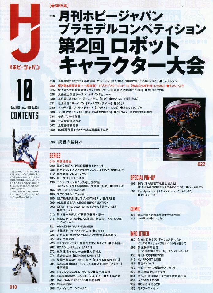 ★中古本 【月刊ホビージャパン 2021年10月号（通巻628号) 「特集：第2回 ロボットキャラクター大会】 ★エクリプスガンダムなど_画像2