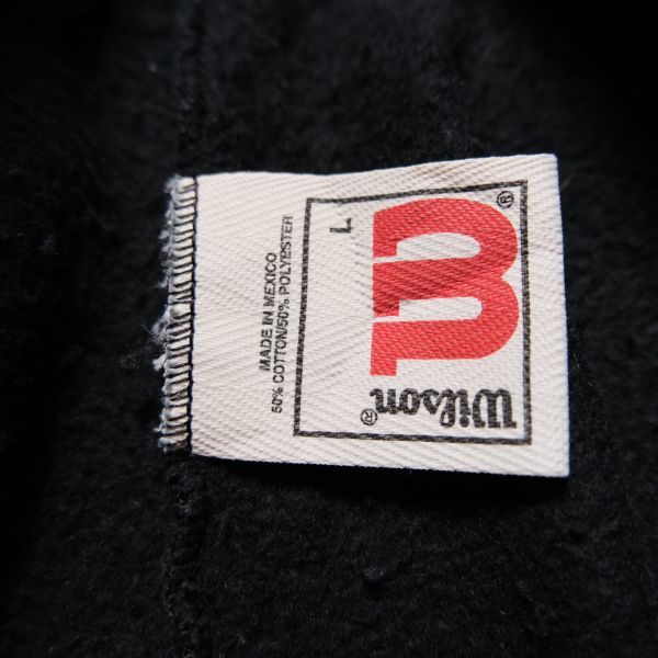90's wilson ウィルソン ソリッドカラー ポケット付 スウェット パンツ 黒 (L) 90年代 旧タグ オールド 無地 ブラック_画像7