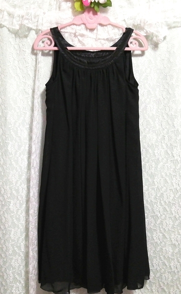 グレー羽織ガウン ネグリジェ 黒シフォンキャミソールワンピースドレス 2P Gray gown negligee black chiffon camisole dress