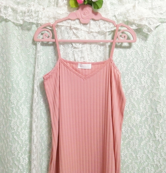 ピンクグレーラメ羽織 ネグリジェ ピンクプリーツキャミソール 2P Pink ash cardigan negligee pink pleated camisole dress_画像7