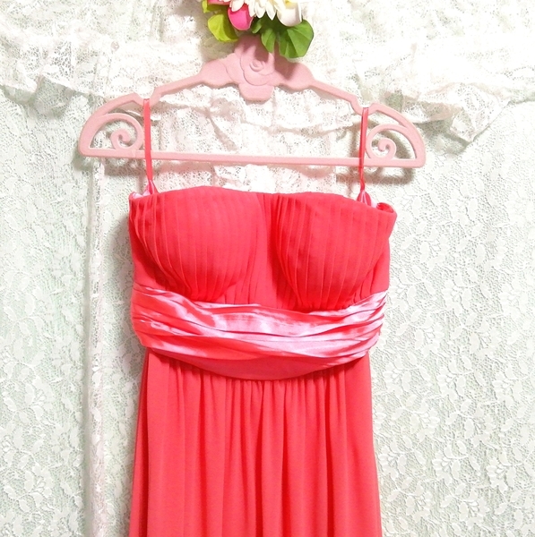  salmon pink chiffon negligee One-piece maxi dress Salmon pink chiffon negligee maxi dress
