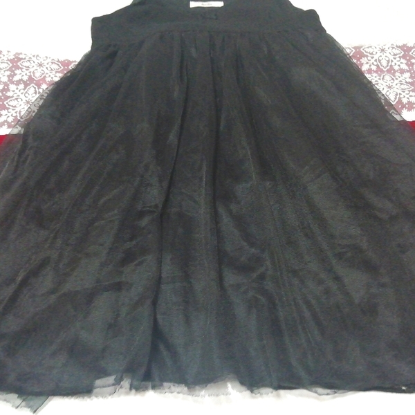 黒チュールスカート ネグリジェ ナイトウェア キャミソールベビードールワンピース Black tulle skirt negligee camisole babydoll dress