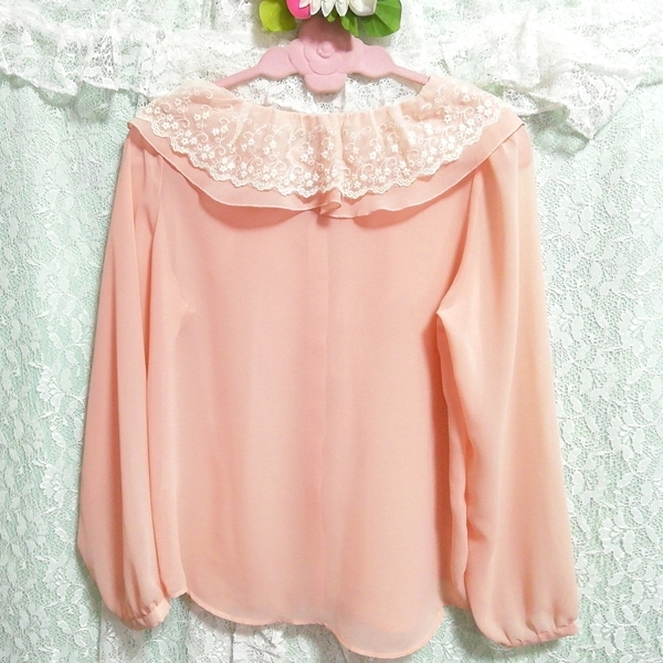 ピンクシフォン白レースチュニック ネグリジェ シフォンスカートドレス 2P Pink chiffon white lace tunic negligee chiffon skirt dress