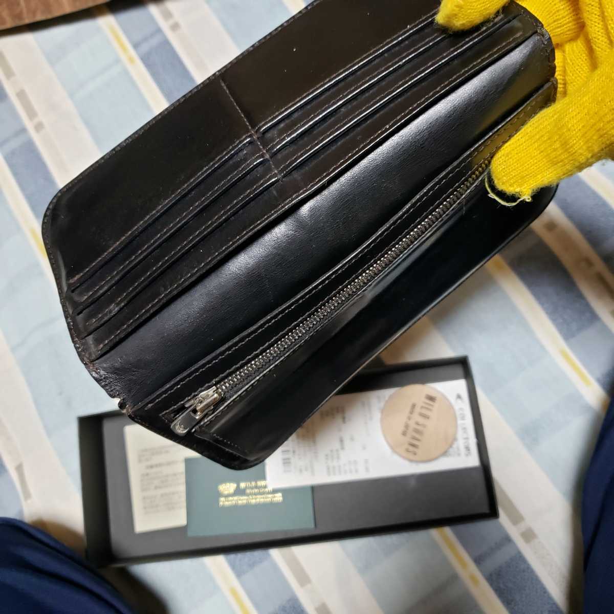 付属品完備 WILDSWANSワイルドスワンズ SURFS サーフス 1 サドルプルアップ saddle レザー leather 長財布 wallet ウォレット 黒 ブラック_画像8