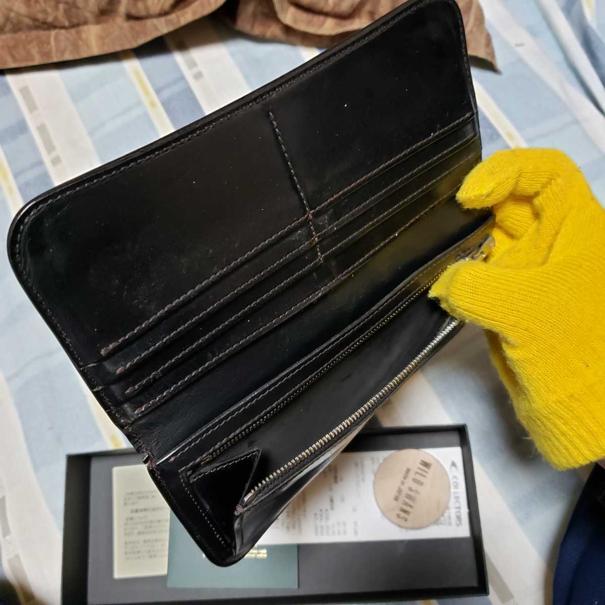 付属品完備 WILDSWANSワイルドスワンズ SURFS サーフス 1 サドルプルアップ saddle レザー leather 長財布 wallet ウォレット 黒 ブラック_画像3