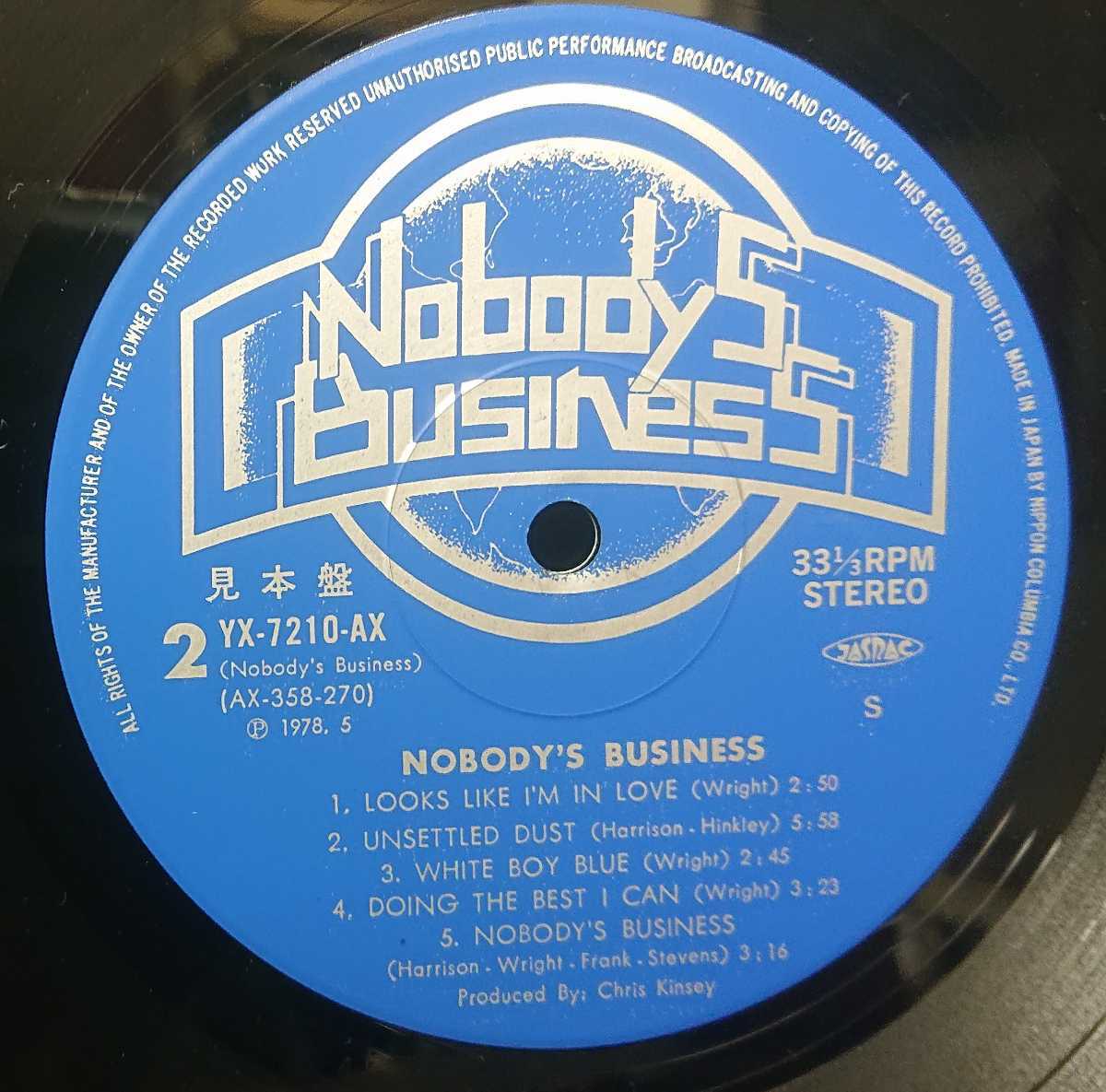 ☆彡NOBODY'S BUSINESS/NOBODY'S BUSINESS'1978国内盤COLUMBIA_画像4