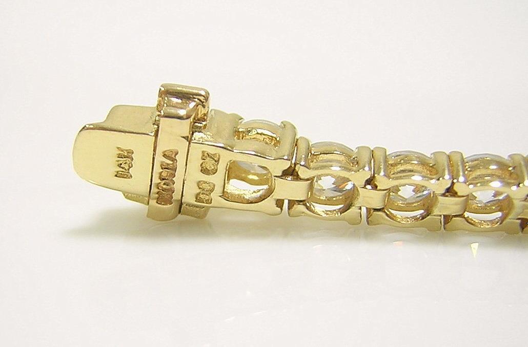 14K テニスブレスレット キュービックジルコニア 約5ct 14金イエロー