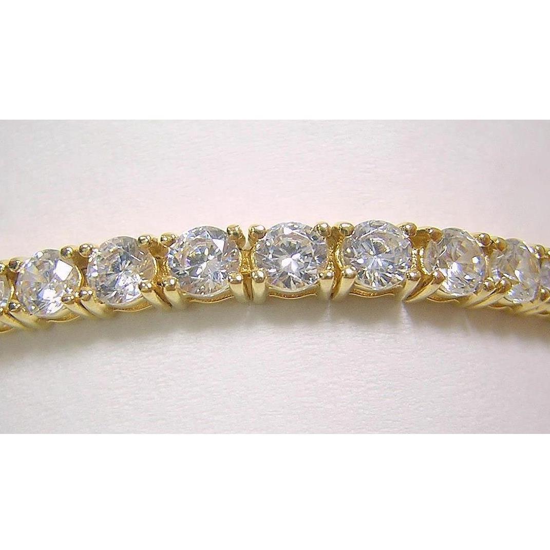 14K テニスブレスレット キュービックジルコニア 約5ct 14金イエロー