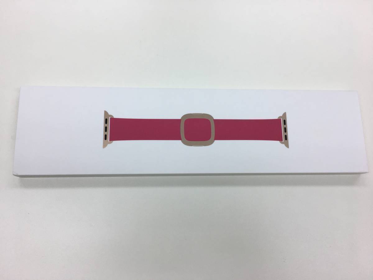 1.送料無料 新品未開封 アップル純正レザーベルトapple watchバンド 38mm/40mm/41mmケース用 (L) ラズベリーモダンバックル MXPC2FE 正規品の画像2