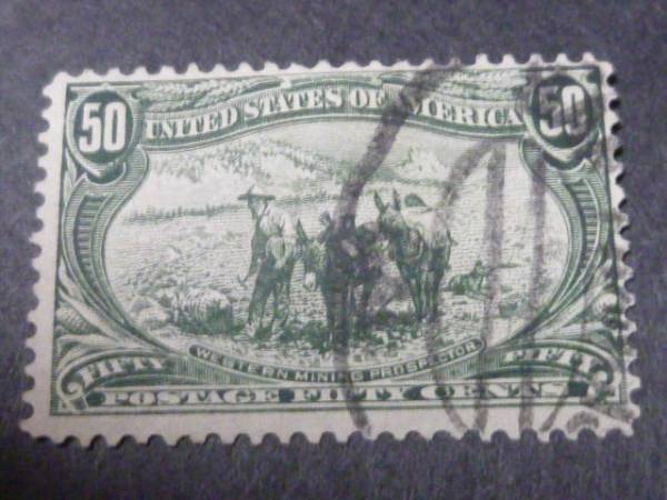 L165　アメリカ 切手 1893年 SC #291　50c 【SC評価 $ 210】 使用済
