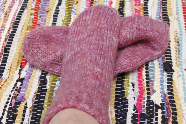 防寒 毛糸のソックス ウール100％靴下・手編みのカバーソックス ウールソックス_画像3