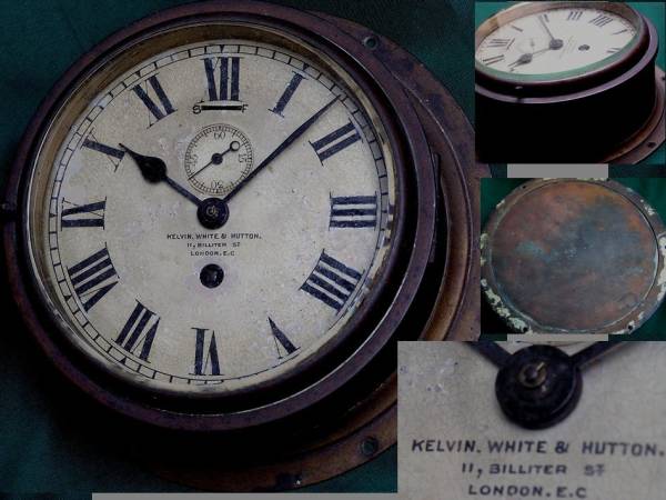 戦前の船時計　　　ケルビン　　ホワイトアンドハットン社_画像1