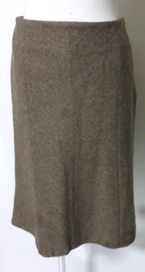INED Ined 2 8 листов. . колени длина юбка светло-коричневый тон шерсть шелк осень-зима 