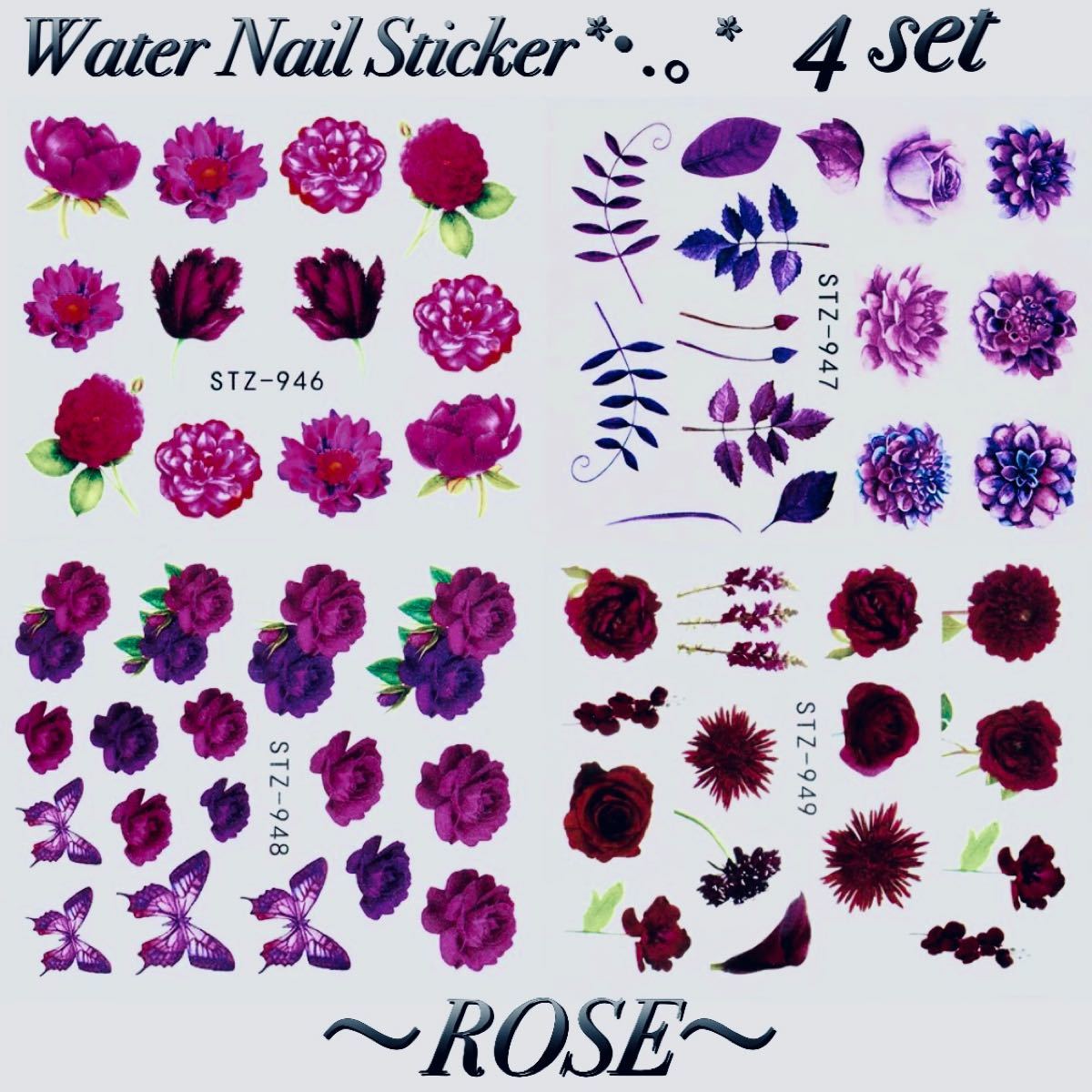 ●Nail Sticker●ウォーターネイルシール●【ROSE】