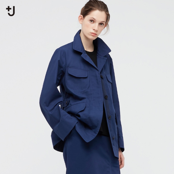 +J UNIQLO ユニクロ コットンリネンサファリジャケット_画像2