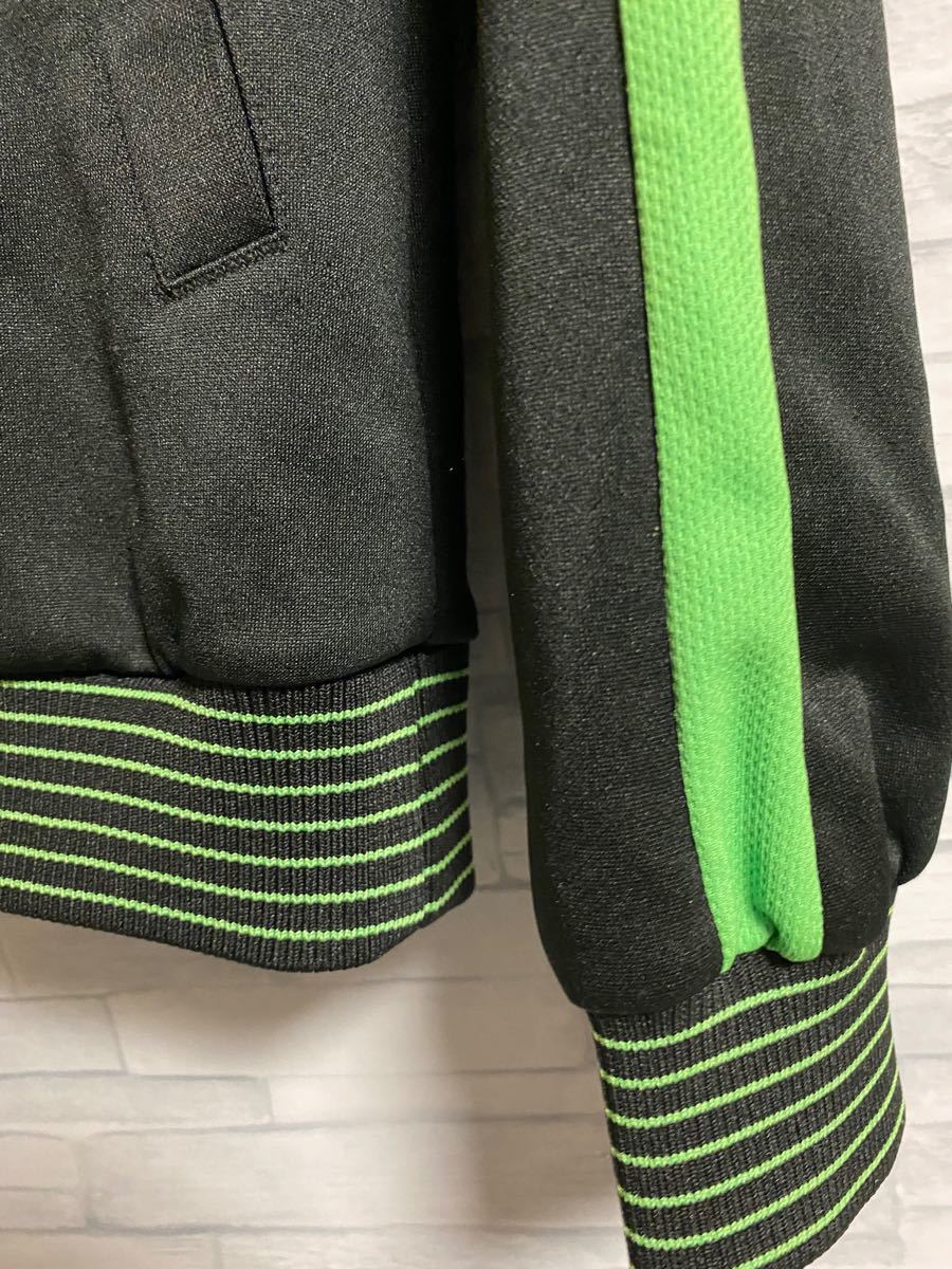 Reebok リーボック ワンポイントロゴジャージ Sサイズ 黒 緑 アスリート蛍光色
