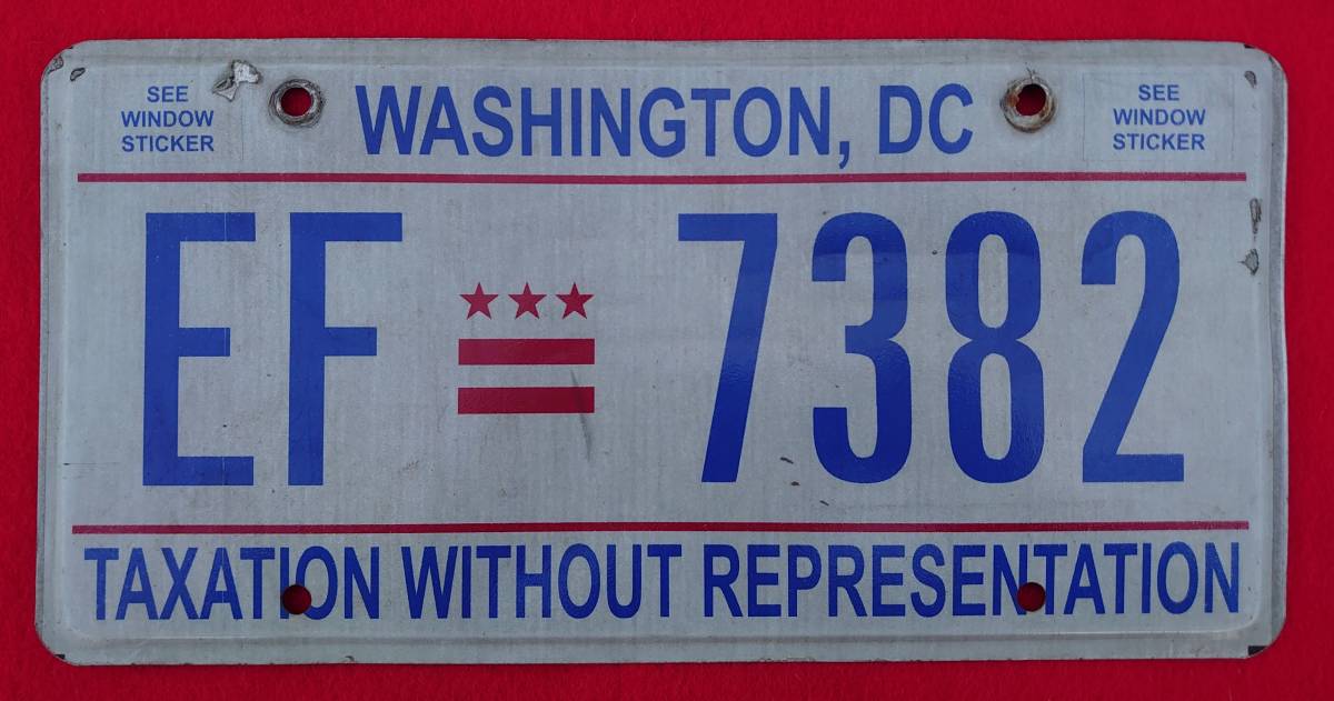 アメリカ合衆国のナンバープレート　ワシントンDC_画像1