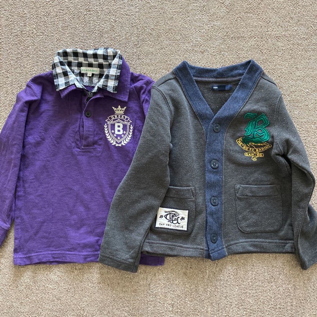 【まとめ売り】GAP 3can4on 子ども長袖カットソーセット シャツ重ね着風 カーディガントップス ミキハウス・F.O.KIDS好きにも 100 110_画像2