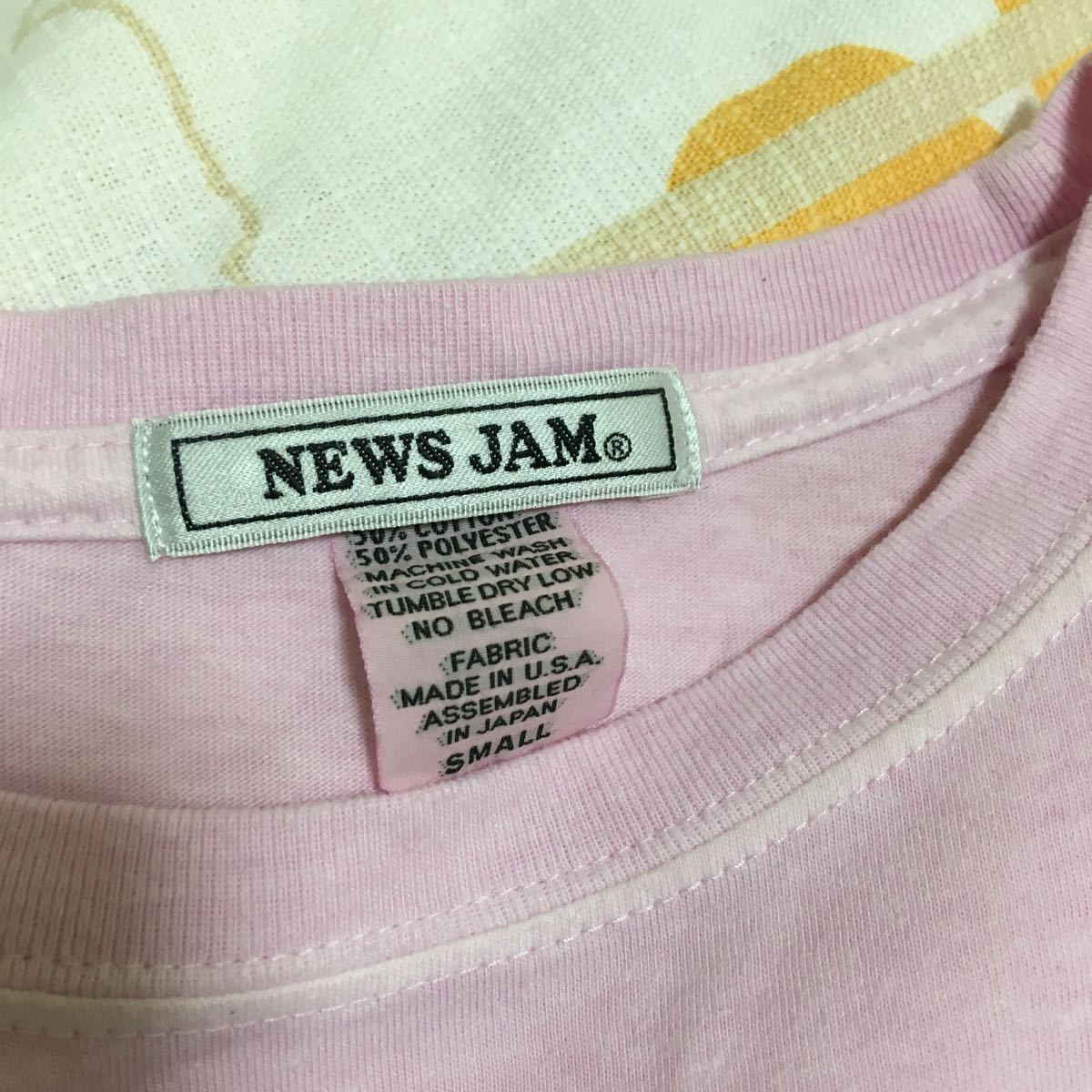 半袖Tシャツ ピンク　ユナイテッドアローズで購入　NEWSJAM アメリカ製生地、日本製　サイズS(SMALL)_画像3