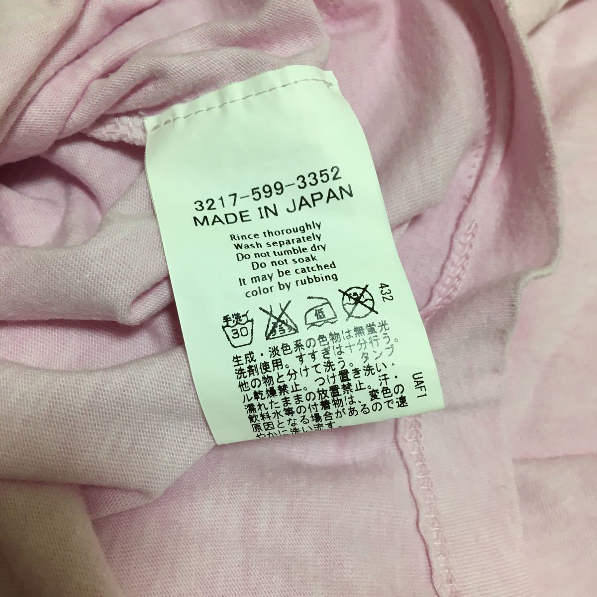 半袖Tシャツ ピンク　ユナイテッドアローズで購入　NEWSJAM アメリカ製生地、日本製　サイズS(SMALL)_画像5