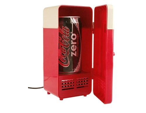 【ノーブランド】繋いでヒンヤリ USB ミニ冷蔵庫 缶ジュース用 ワンタッチで温めも可能 冷温庫 ホット＆ヒーター a102_画像1