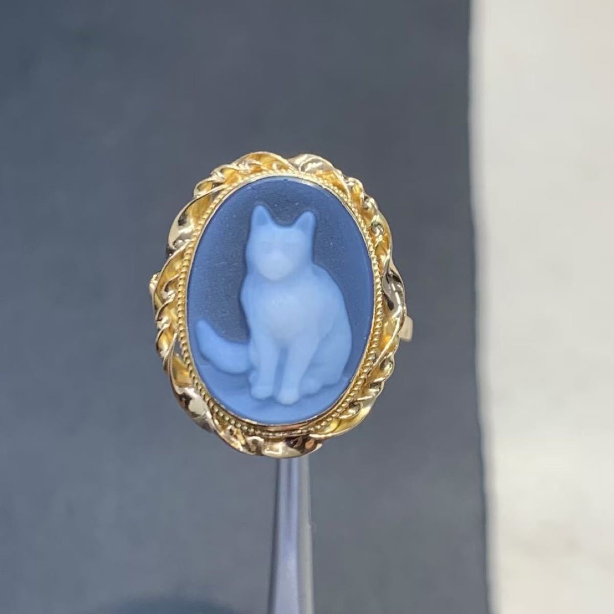 カメオ 猫 18金 リング 指輪(¥38,000) dofeli.com