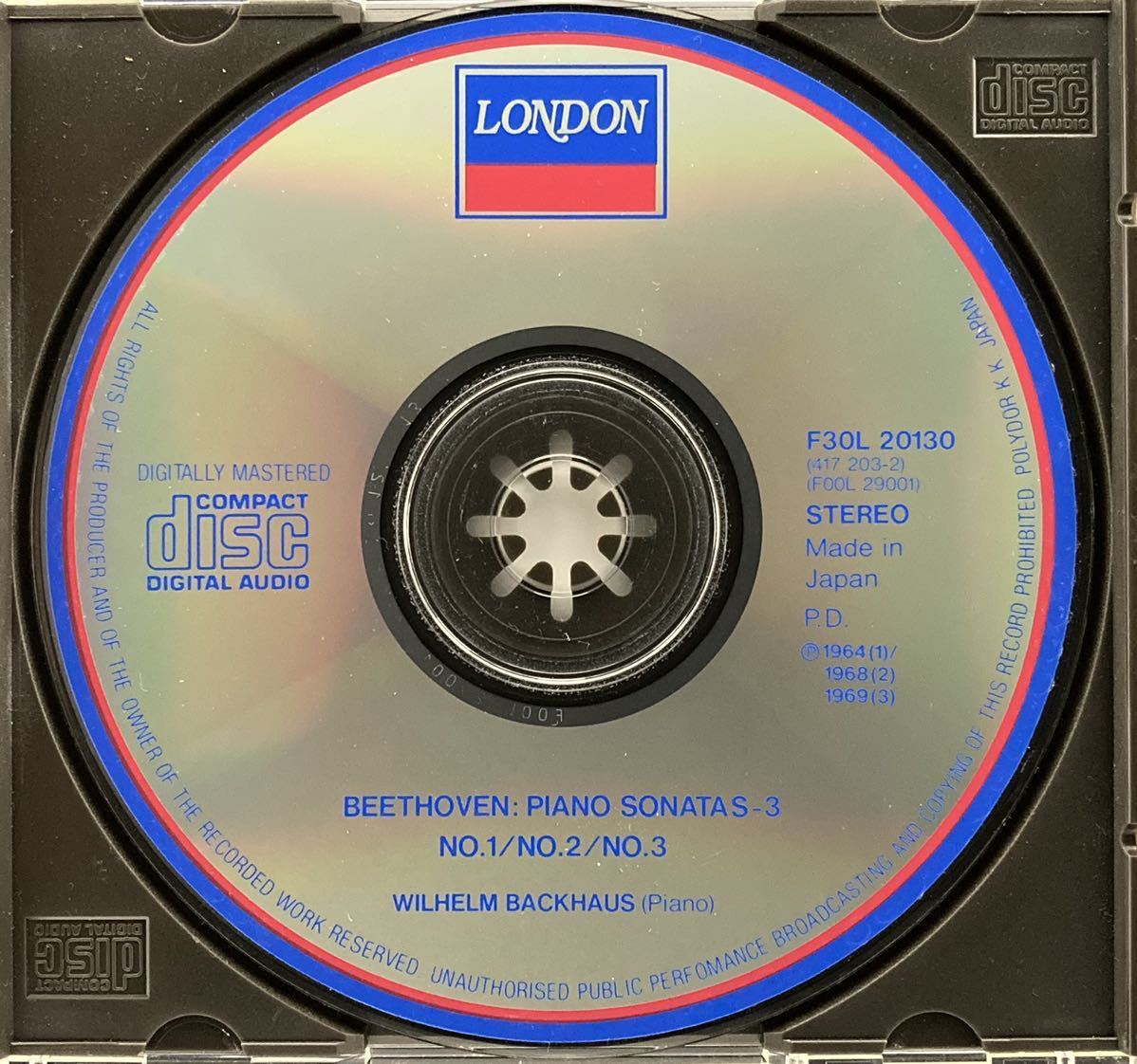 CD/ ベートーヴェン：ピアノ・ソナタ第1,2,3番 / バックハウス(P)_画像3
