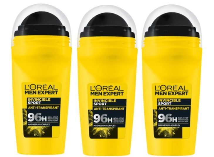 3本セット L'Oral MEN ロレアル メン デオドラント エキスパート インビンシブル スポーツ 96H 50ml 【並行輸入品】_画像1