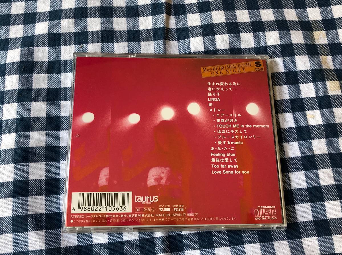水越恵子/Miss KEIKO MIZUKOSHI ONE NIGHT LIVE CD 水越けいこ ワン・ナイト 2