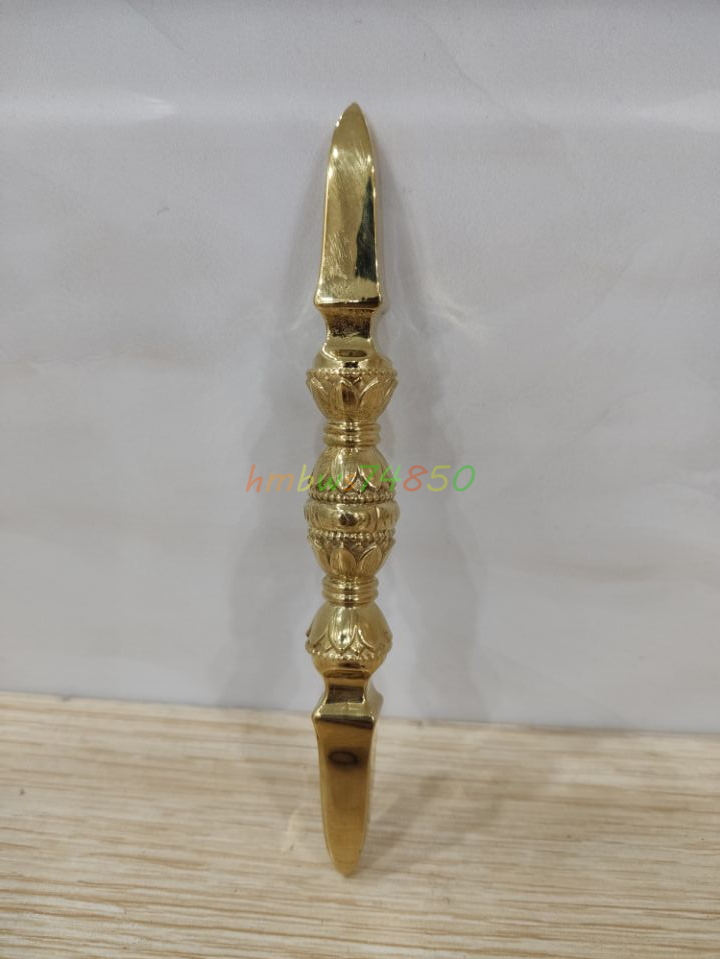 「密教法具 寺院仏具」極上品 金剛独鈷杵 仏具 真鍮製 磨き仕上げ 長さ13.2cm