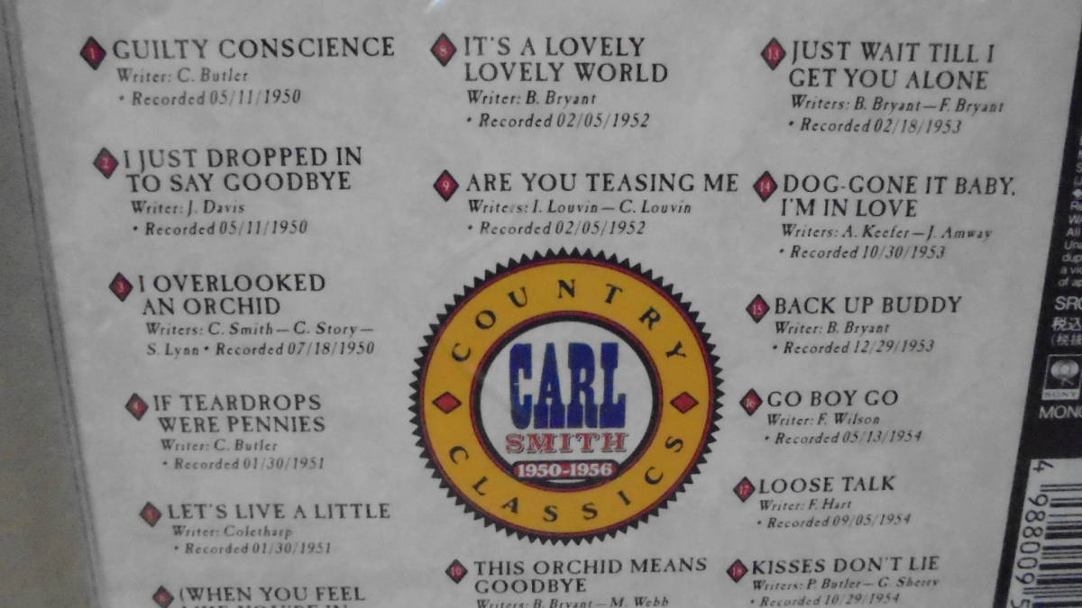 CD ★カール・スミス★20曲収録のベスト★Carl Smith / The Essential Carl Smith 1950-1956★見本盤★4枚同梱発送可能_画像4