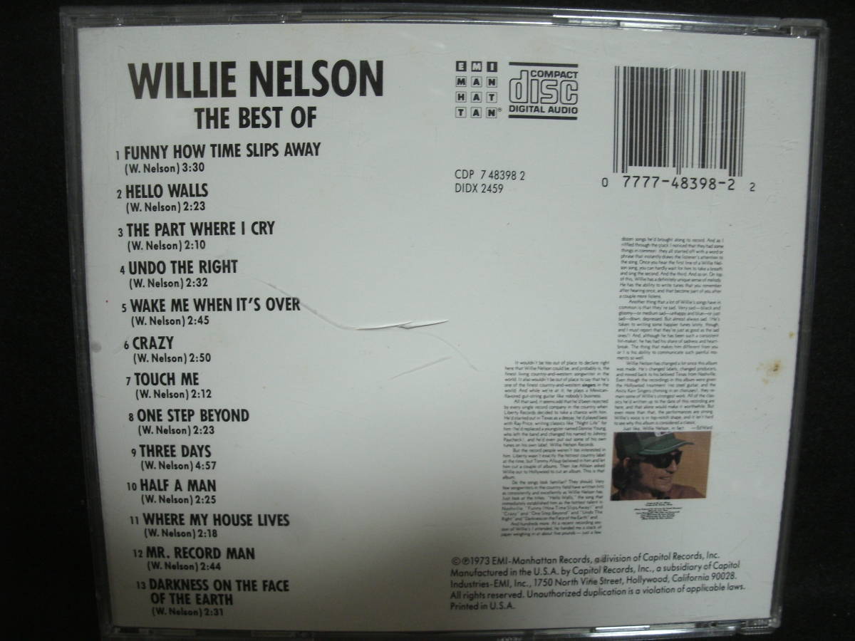 ●送料無料●中古CD● The Best of Willie Nelson / ウィリー・ネルソン_画像2