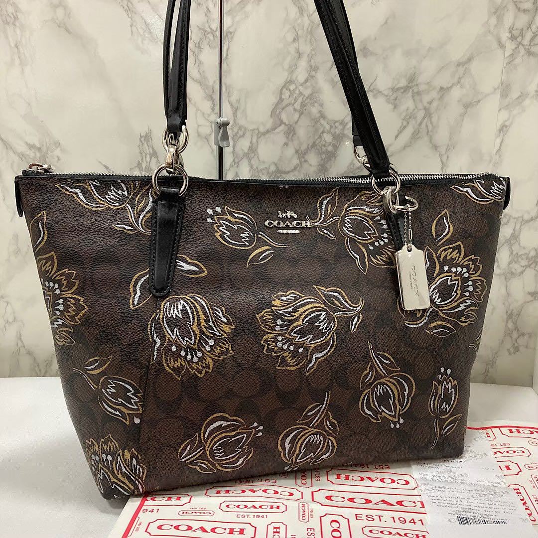 ☆美品！☆ＣＯＡＣＨ コーチ☆シグネチャー柄ラージトートバッグ