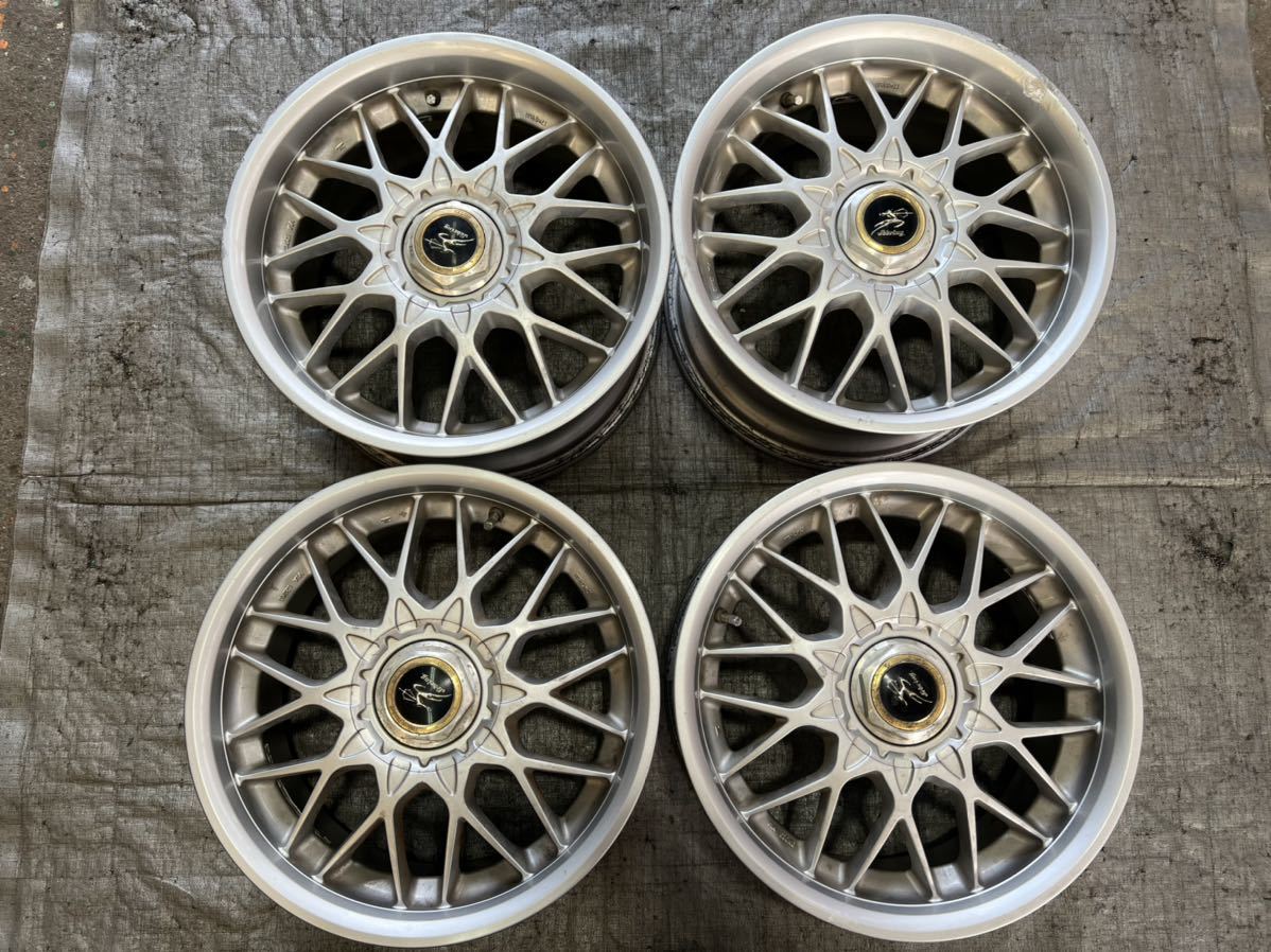 絶版！レイズ 製Sebring HuhrerRacing/17×7.5j+45/8.5j+45/5穴4穴114.3/4本セット 深リム 極太 当時物 VIP_画像1