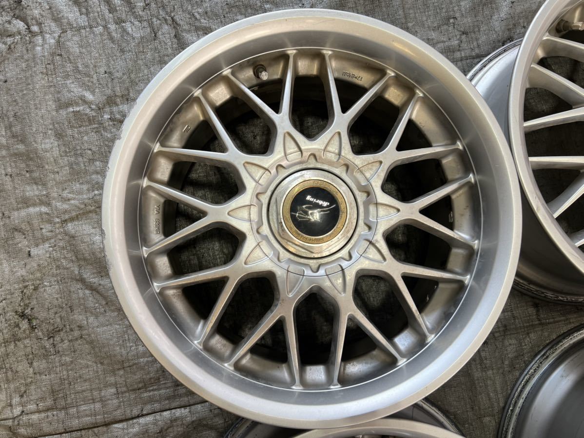 絶版！レイズ 製Sebring HuhrerRacing/17×7.5j+45/8.5j+45/5穴4穴114.3/4本セット 深リム 極太 当時物 VIP_画像4