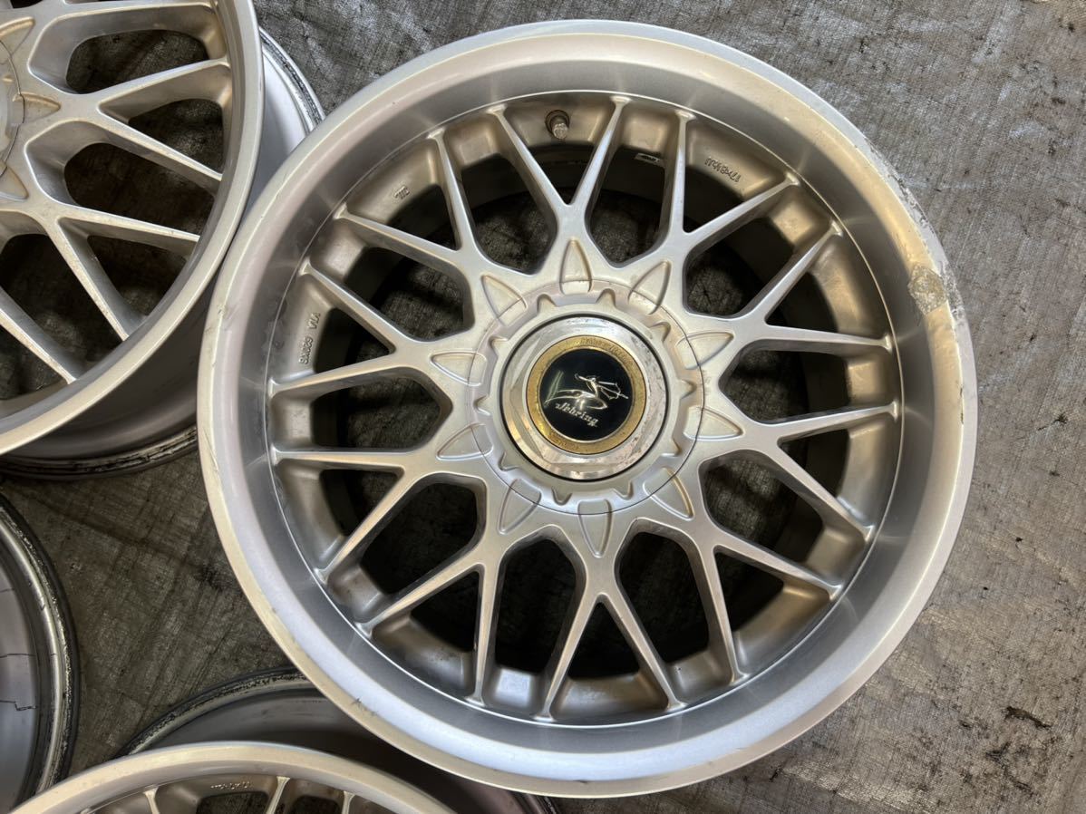 絶版！レイズ 製Sebring HuhrerRacing/17×7.5j+45/8.5j+45/5穴4穴114.3/4本セット 深リム 極太 当時物 VIP_画像5