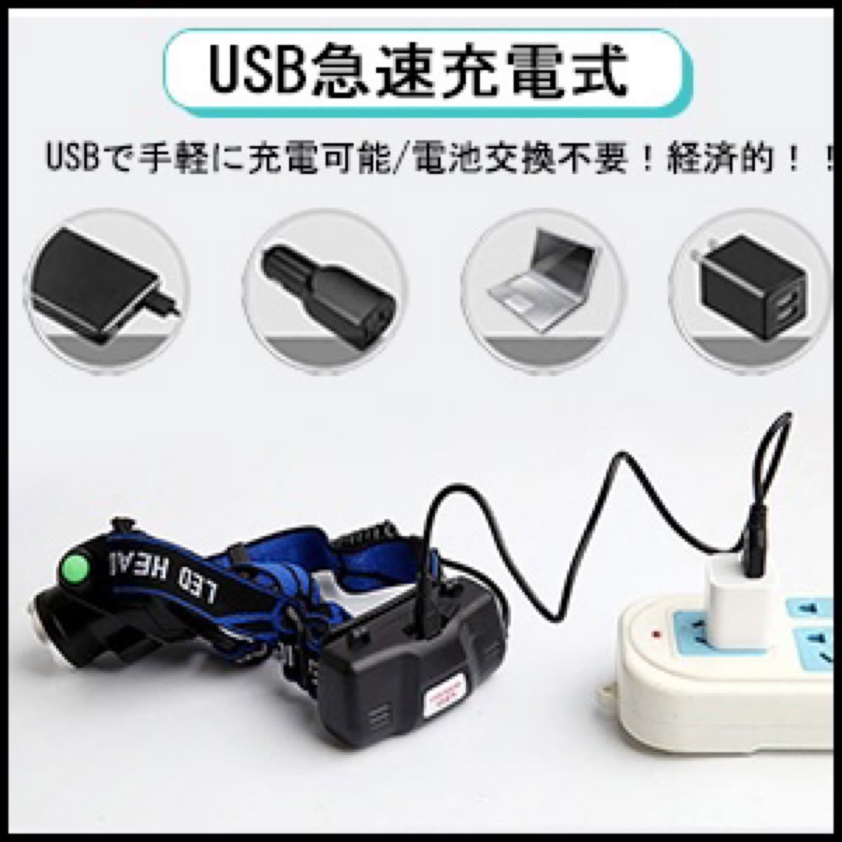 2個セット LEDヘッドライト センサー USB充電式 4モード 高輝度 明るい 防水 作業 キャンプ 散歩 登山 釣り 防災