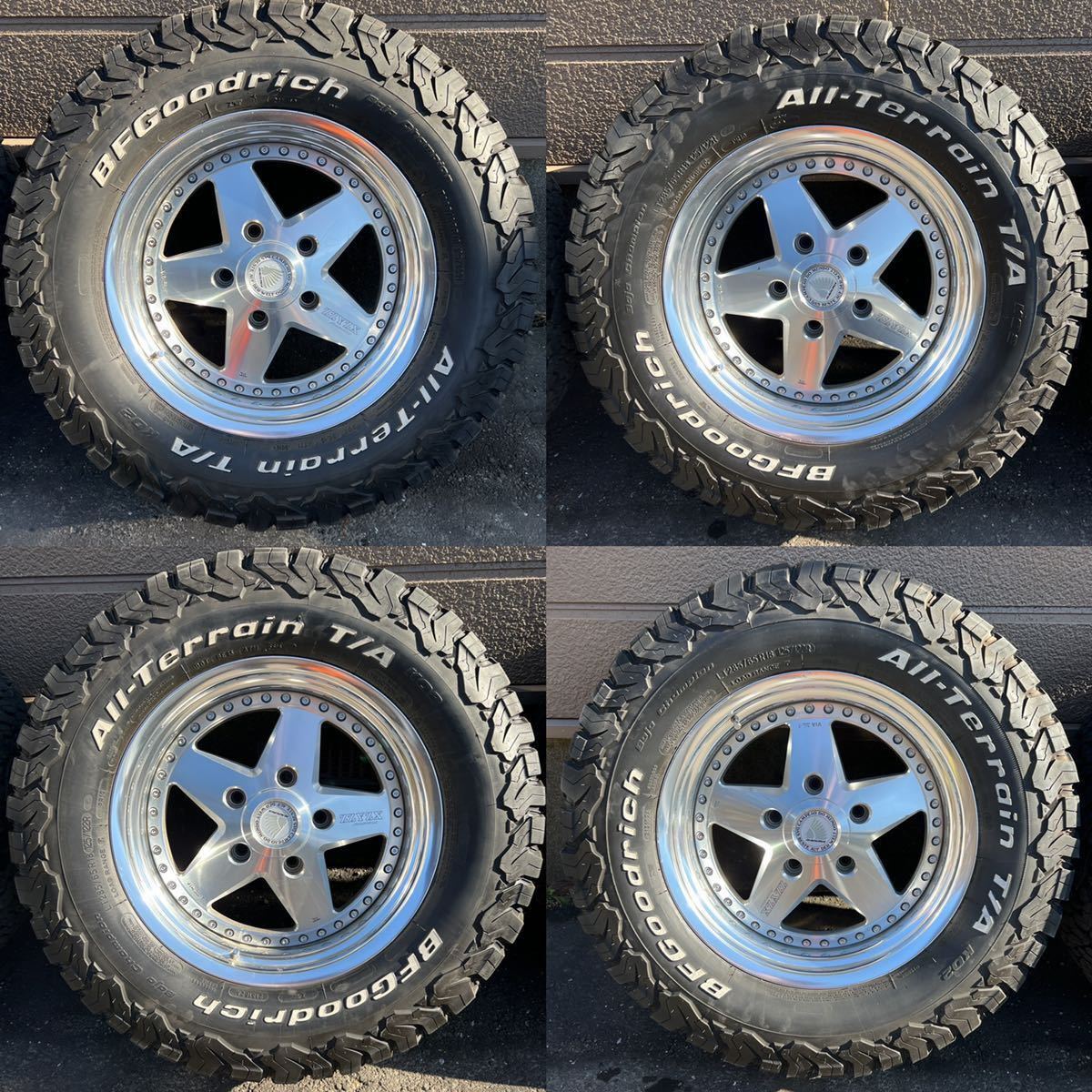 RAGUNA ZZYZX MZ500 18インチ 8j PCD150 +10 5穴 BFグッドリッチ A/T KO2 285/65/18 ランクル100 200 70 ワイトレ付属 or スペーサー付属