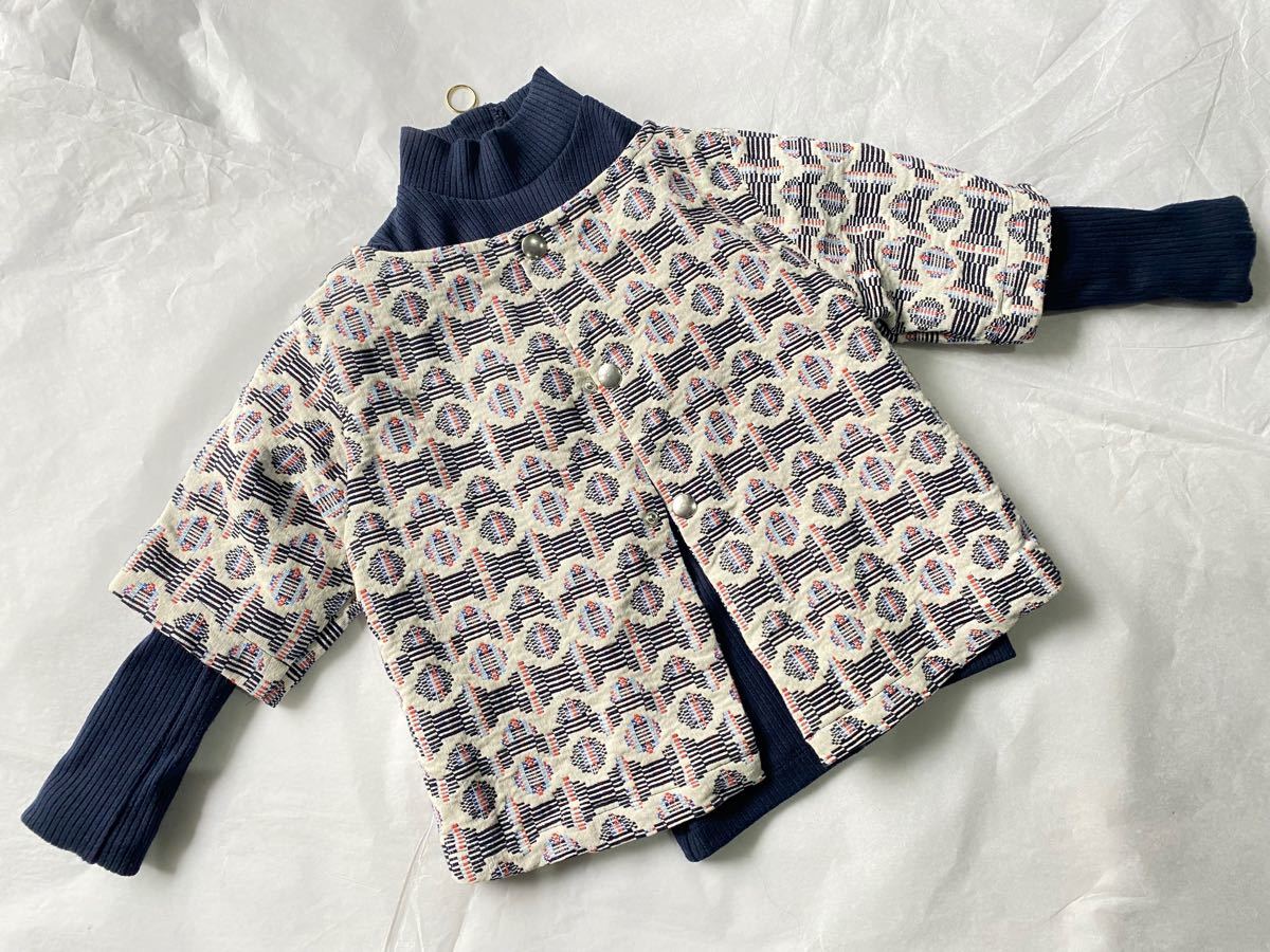 入荷中 ノーカラージャケット 【美品・6Y】LEOCA ほぼ新品 シュタイフ
