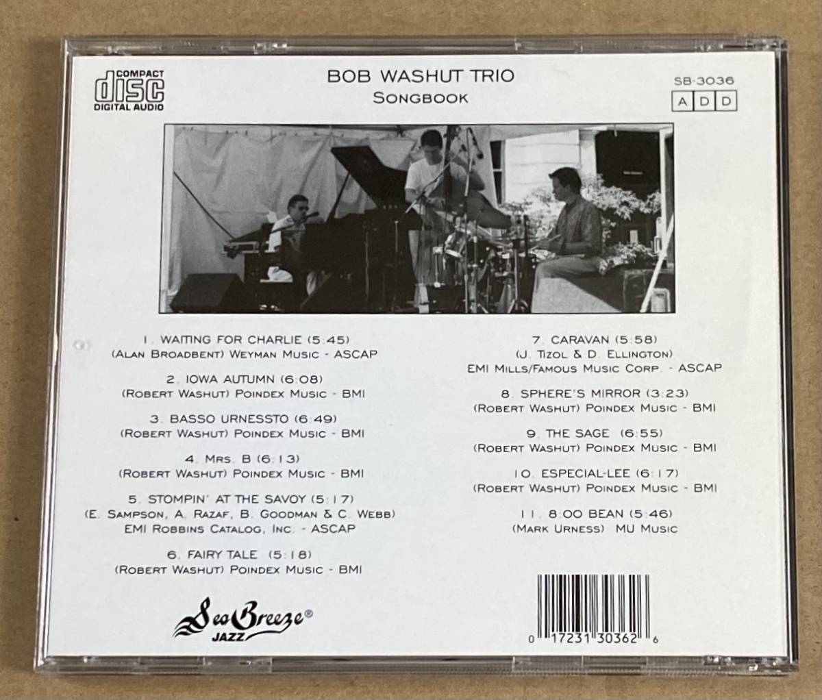 【CD】BOB WASHUT／SONGBOOK《輸入盤》ボブ ウォシュット《輸入盤》ボブ ウォシュット《1999年 ピアノトリオ》_画像2