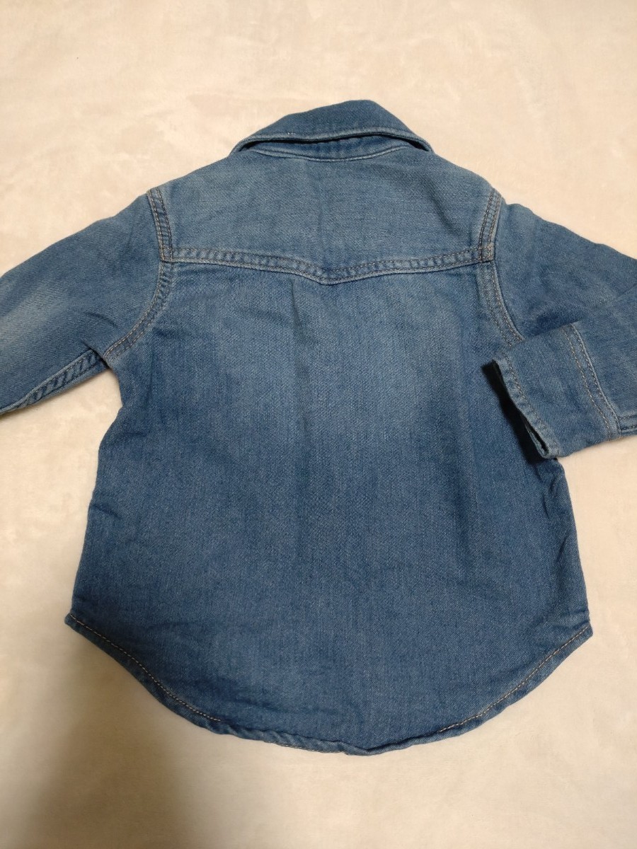 男の子 女の子 baby GAP ベビー ギャップ 長袖 デニムシャツ 80