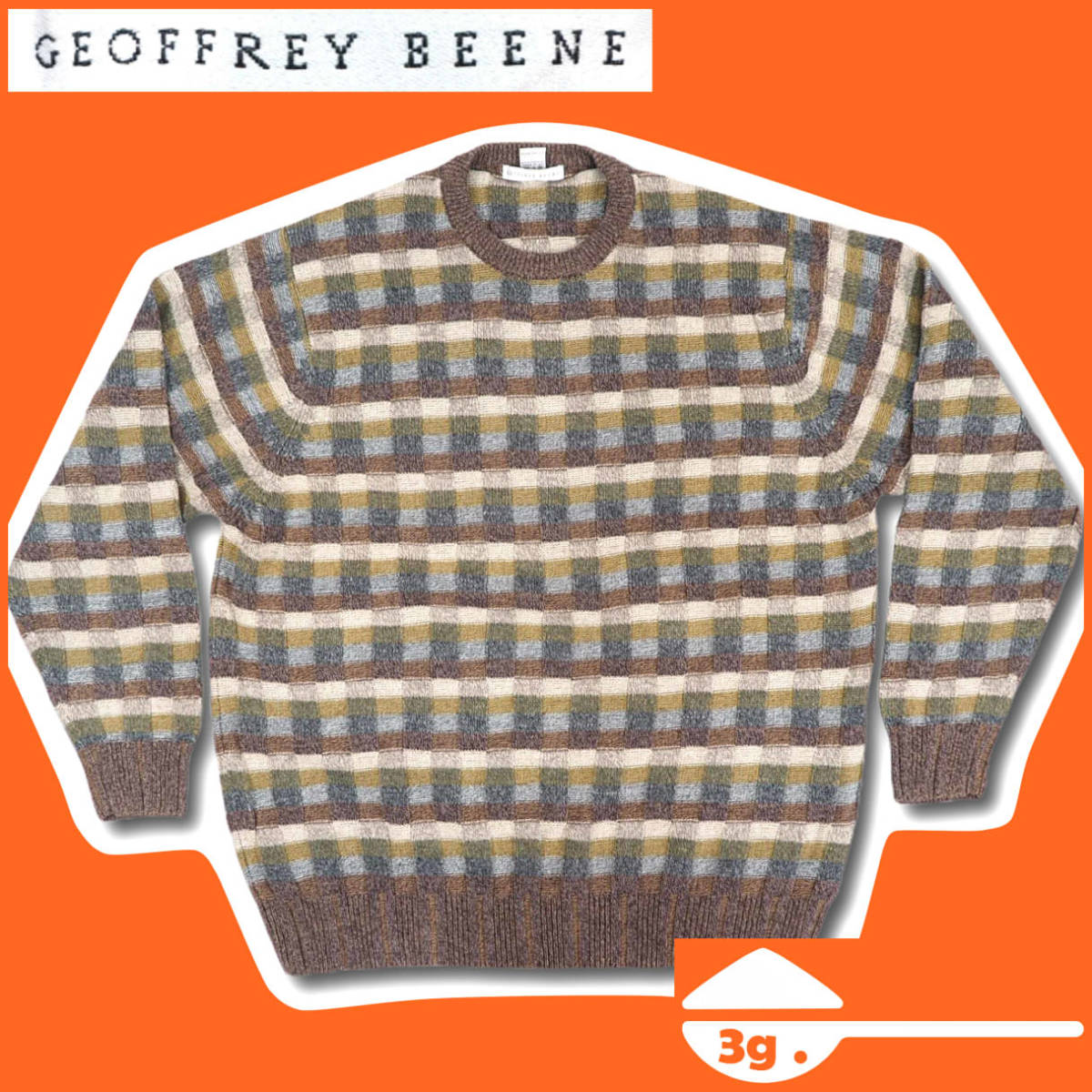 即決☆GEOFFREY BEENE☆メンズ2XL 90s 90年代 ヴィンテージ ニット